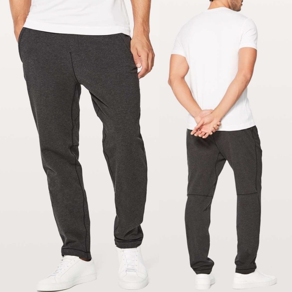 Lululemon‎ Cross Cut Pants Heathered Black Mens Sz Medium M5473S Joggers Pockets